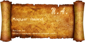 Magyar Amand névjegykártya